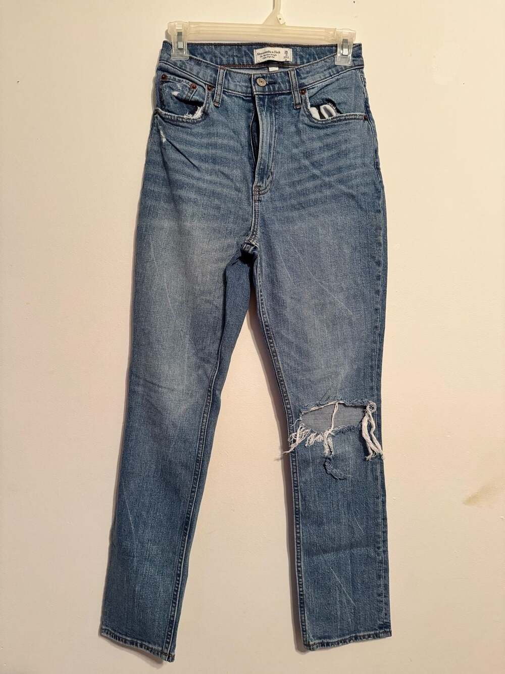 Abercrombie & Fitch The 90s Slim Straight Ultra High Rise Curve Love Jeans 26x26
